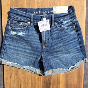 American Eagle High Rise Denim Shorts - Dark Wash - Size 000 (23W) - NWT